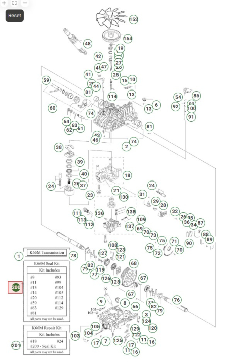 K66B,D,I,K,M Kit De Joints 5024513-01 dans le groupe Pièces De Rechange / Pièces détachées Rider chez GPLSHOP (5024513-01)