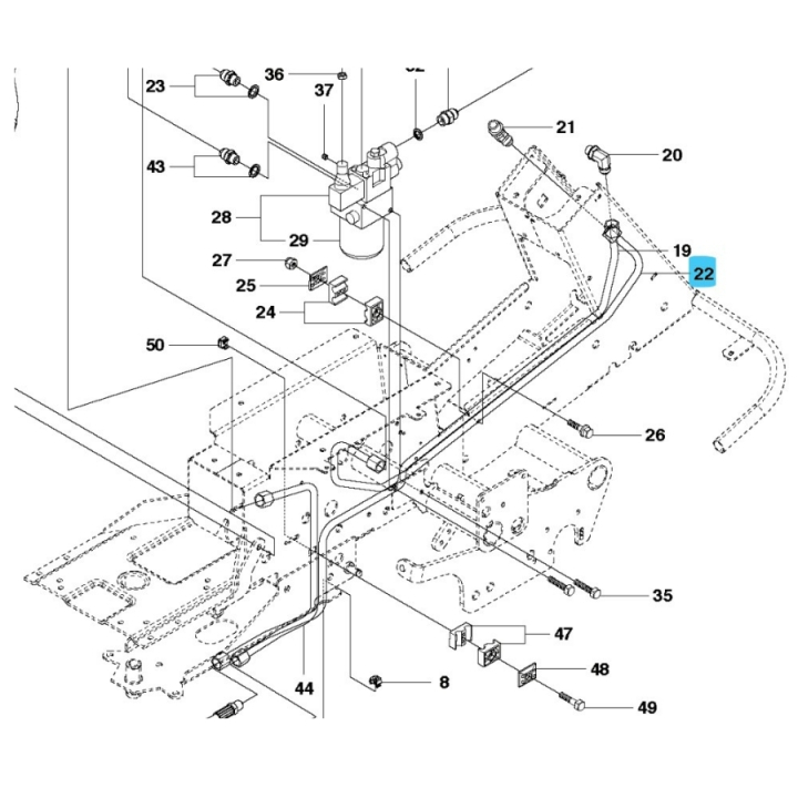 Tuyau hydraulique dans le groupe Pièces De Rechange / Pièces détachées Rider / Pièces détachées Husqvarna Rider 422 TS AWD chez GPLSHOP (5042099-01)