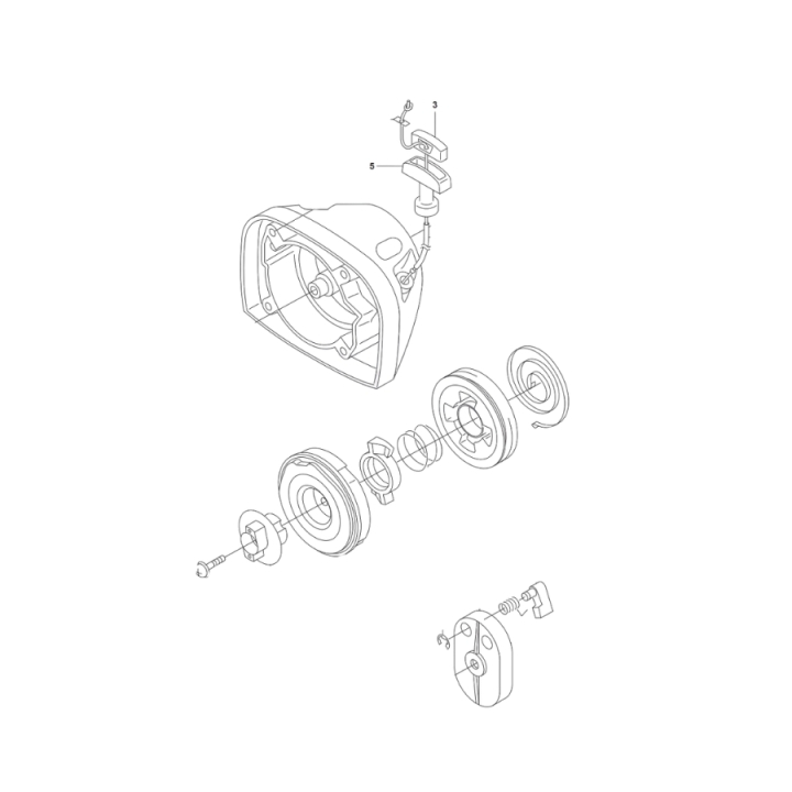 Ensemble De Lanceur A Recul Y 5231042-01 dans le groupe Pièces De Rechange / Pièces détachées Jonsered Débroussailleuses / Pièces détachées Jonsered GC2053 chez GPLSHOP (5231042-01)
