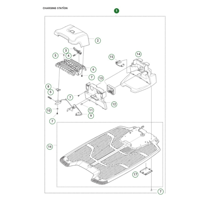 Station de charge Automower R6V, 308V, 312V dans le groupe Pièces De Rechange Robots Tondeuse / Pièces détachées Husqvarna Automower® 312V chez GPLSHOP (5401597-01)