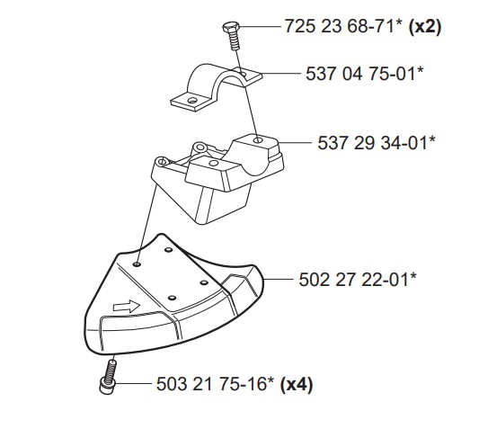 SAW BLADE GUARD KIT 5440442-10 dans le groupe Pièces De Rechange / Pièces détachées Débroussailleuses / Pièces détachées Husqvarna 525RX/T chez GPLSHOP (5440442-10)