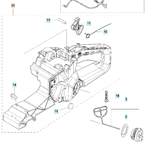 Poignée 543XPG Kpl 5795284-02 dans le groupe Pièces De Rechange / Pièces détachées Tronçonneuses / Pièces détachées Husqvarna 543XP/G chez GPLSHOP (5795284-02)