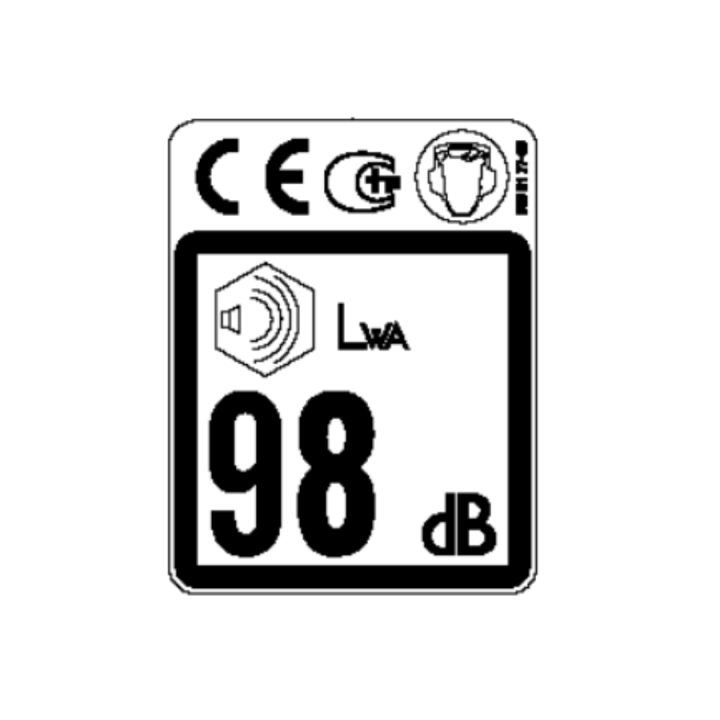 Étiquette Combi Eu/Aus 102 db dans le groupe Pièces De Rechange / Pièces détachées pour Tracteurs Tondeuses McCulloch / Pièces détachées McCulloch M105-85F chez GPLSHOP (5817840-08)