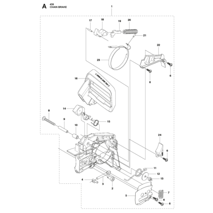 Couvercle D'Embrayage 439 5851350-01 dans le groupe Pièces De Rechange / Pièces détachées Tronçonneuses / Pièces détachées Husqvarna 439 chez GPLSHOP (5851350-01)