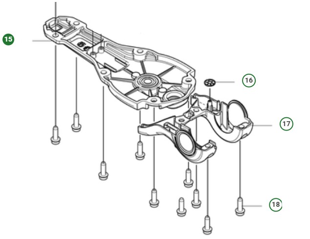 Couvercle de l'ensemble boîtier d'engrenages P dans le groupe Pièces De Rechange / Pièces détachées Taille-haies / Pièces détachées Husqvarna 520iHT4 chez GPLSHOP (5885700-07)