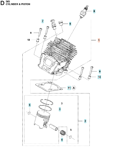 Cylindre Husqvarna 565 dans le groupe  chez GPLSHOP (5901503-04)