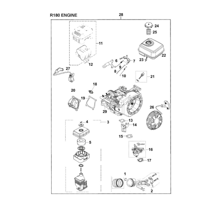 Moteur dans le groupe Pièces De Rechange / Pièces détachées pour Motobineuses Husqvarna / Pièces détachées Husqvarna TF225 chez GPLSHOP (5903942-01)