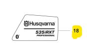 Produit de décalcomanie dans le groupe Pièces De Rechange / Pièces détachées Débroussailleuses / Pièces détachées Husqvarna 535iRXT chez GPLSHOP (5933498-01)