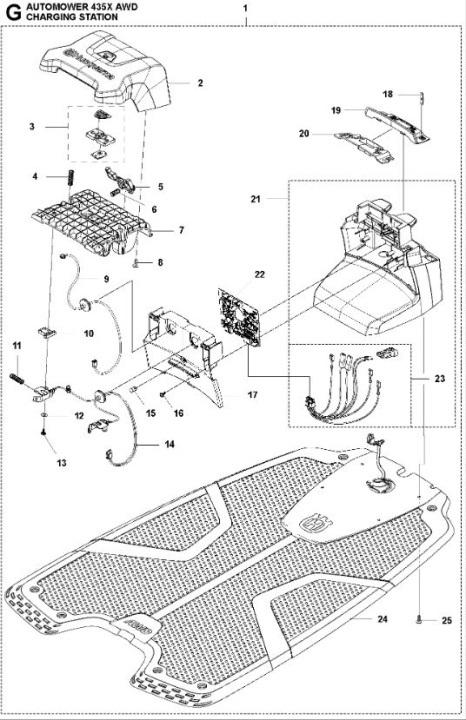 Charging station 435X AWD, 535AWD dans le groupe Pièces De Rechange Robots Tondeuse / Pièces détachées Husqvarna Automower® 435X AWD / Automower 435X AWD - 2023 chez GPLSHOP (5953101-02)