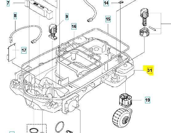 Chassis Lower P12 dans le groupe Pièces De Rechange Robots Tondeuse / Pièces détachées Husqvarna Automower® 315 Mark II / Automower 315 Mark II - 2023 chez GPLSHOP (5965680-02)