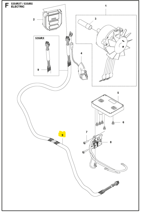 Ensemble de câblage Tube ondulé Rx dans le groupe Pièces De Rechange / Pièces détachées Débroussailleuses / Pièces détachées Husqvarna 535iRXT chez GPLSHOP (5974372-01)