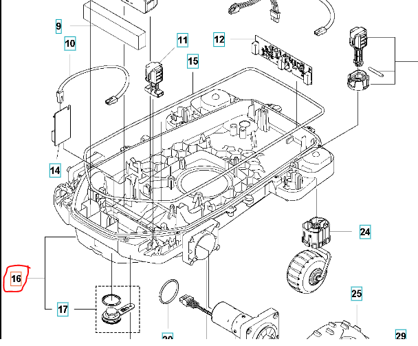 Chassis lower 405X/415X dans le groupe Pièces De Rechange Robots Tondeuse / Pièces détachées Husqvarna Automower® 415X / Automower 415X - 2025 chez GPLSHOP (5992956-01)