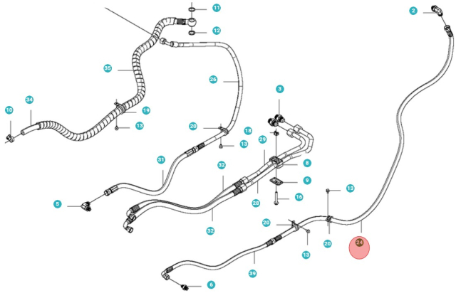Tuyau Hydraulique, L=1460 5010873-01