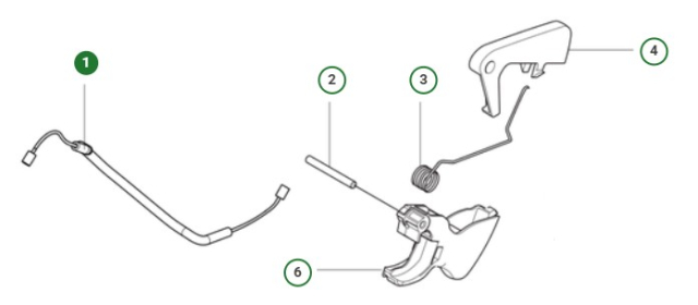 Câble d'accélérateur complet RH, 39 cm³
