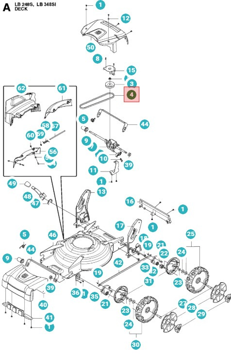 Courroie LB48V LC48V LV48VE LC348VE LB348SI LB348V