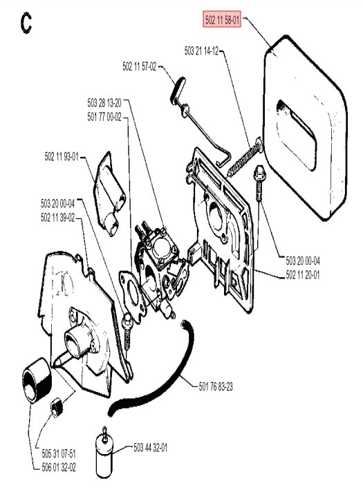 Filtre à air 240R, 240F, 245R, 245RX, RS41, RS44, GR50