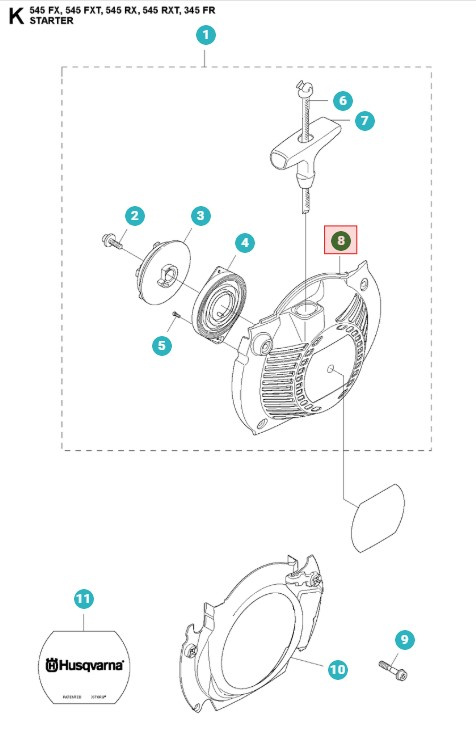 Boîtier de démarreur 345FR, 545FR, 545RXT, 545FXT, 545F