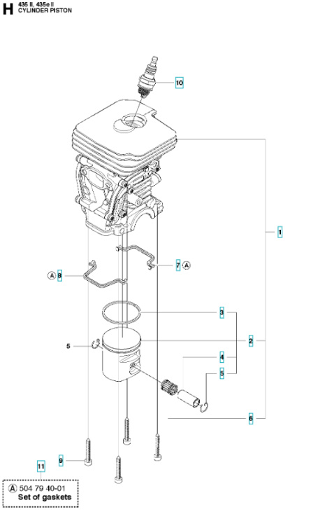 Piston 135, 140 435, 435 II, 440, 440 II, CS2240