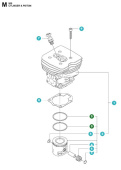 Segment de piston 45mm 355RX, 355FX, 555RX, 555FX, FC2255, FC2256 Segment de piston 45mm 355RX, 355FX, 555RX, 555FX, FC2255, FC2256