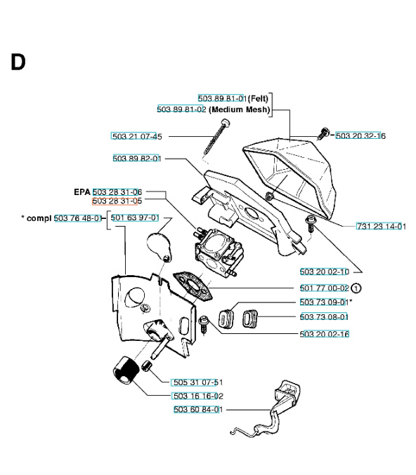 Carburateur C1Q-EL6 Husqvarna 51, 55
