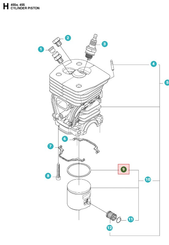 Segment De Piston Husqvarna 455 Rancher, Jonsered CS2255