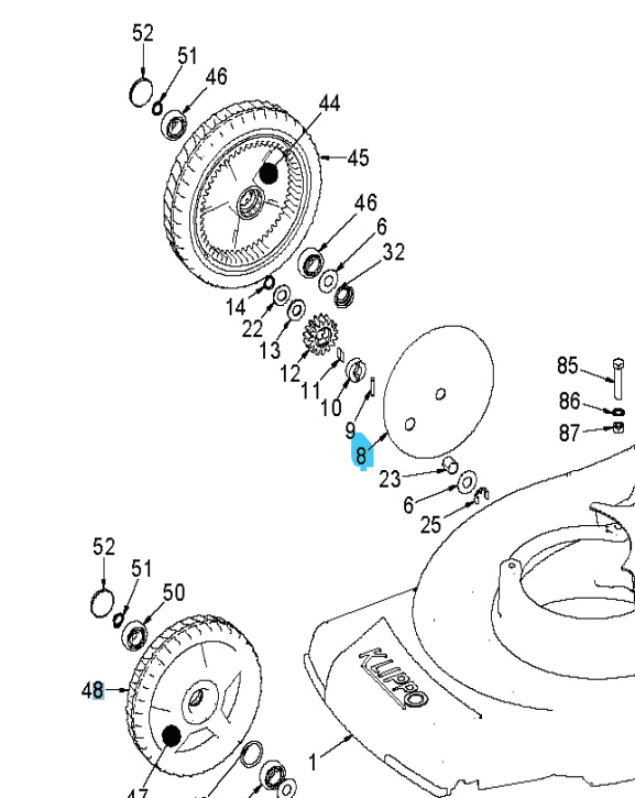 Plaque de roue Brillant droite, 2 trous