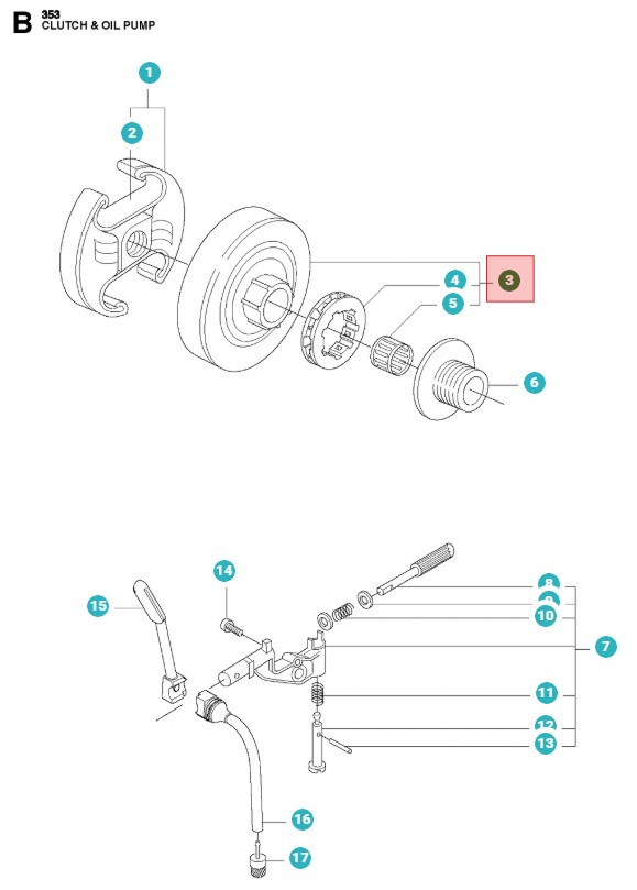 Tambour D'Embrayage 346XP, 353, 357XP, 359, CS2153