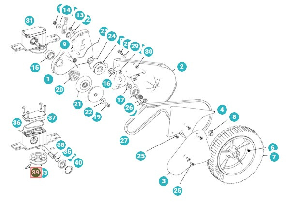 Axe de tuyau Poulie Engrenage droit