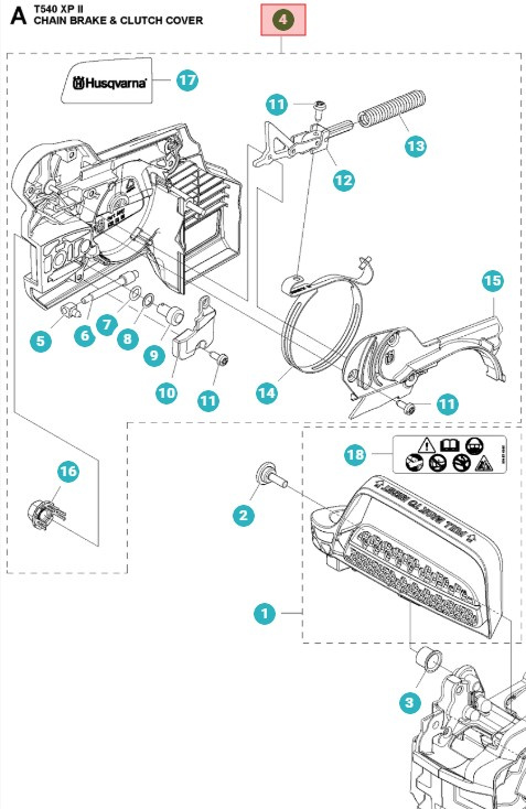 Carter D'Embrayage Husqvarna T540XP, T540XP Mark II