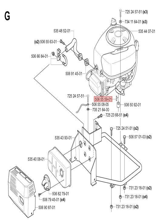 Cale, arbre moteur 6.3X6.3X50