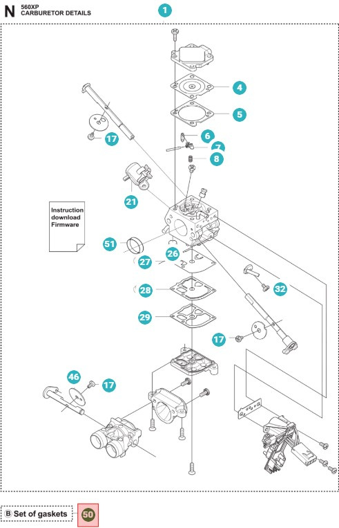 Kit Diaphragme Husqvarna 555, 560XP, 562XP, 565, 572XP