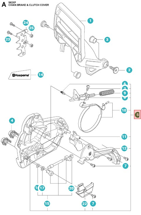 Couvercle d'embrayage Husqvarna 562XPG, 562XPG Mark II