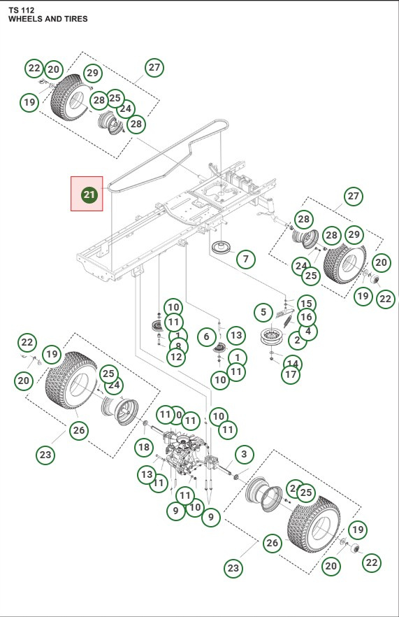 Courroie de transmission (avancement) pour Husqvarna TS112, TS114