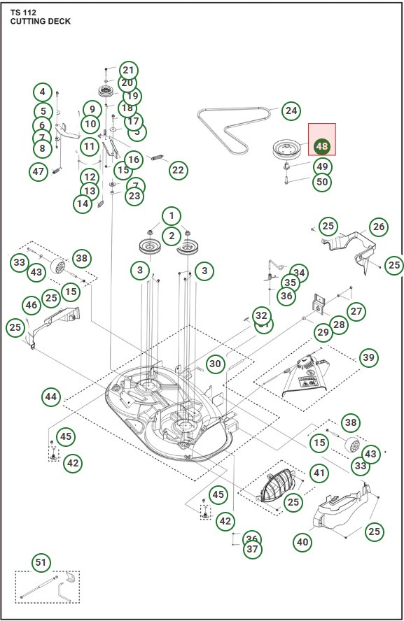 Poulie tendeur de courroie Husqvarna TS112, TC112