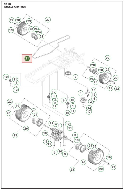 Courroie d’entraînement Husqvarna TC112, TC114