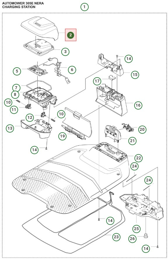 Couvercle Station de charge 305E, 405XE, 310E, 410XE Nera