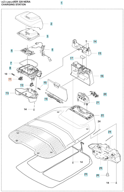 PLAQUE DE CHARGE gauche Automower Nera