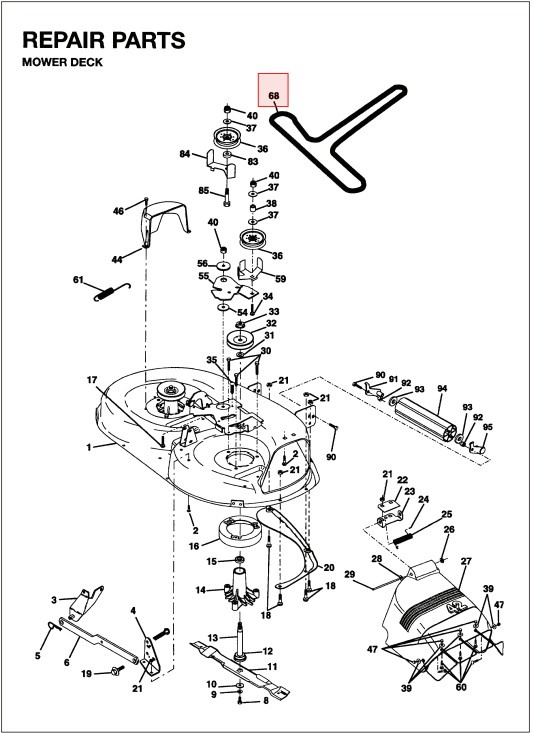 Courroie plateau LT1238, LT1538, LTH120, LTH130, LTH140 etc