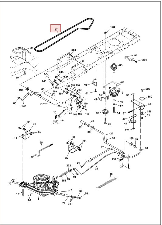 Courroie transmission (avancement) Husqvarna YTH2148, YTH2448