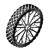 Roue McCulloch SB121, ST53, MC621, MSB121 Roue McCulloch SB121, ST53, MC621, MSB121