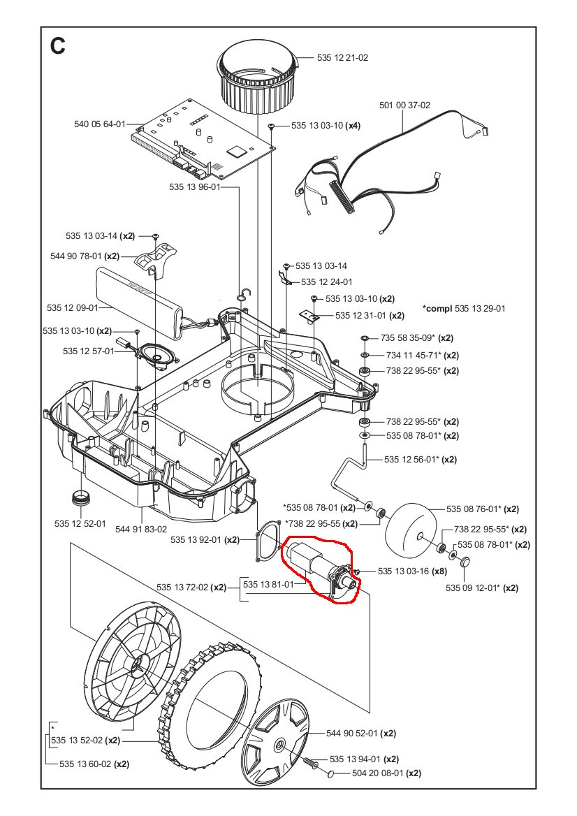 Moteur de roue Dunker 220AC