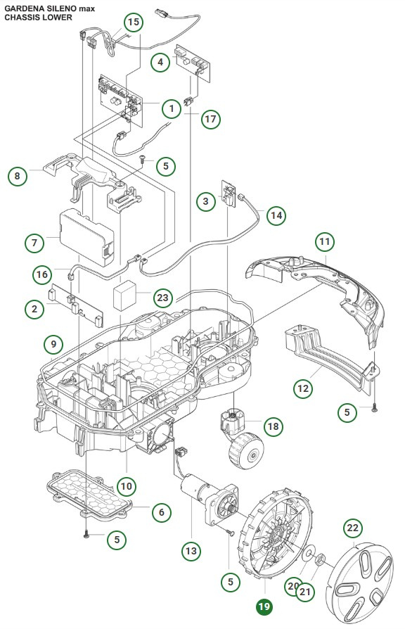 Roue motrice Gardena Sileno Max, Sileno Free