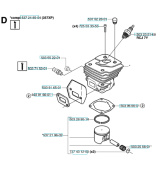 Cylindre Kpl Husqvarna 357XP, 359, CS2156, CS2159 Cylindre Kpl Husqvarna 357XP, 359, CS2156, CS2159