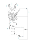 Cylindre Kpl Husqvarna 455 Rancher, Jonsered CS2255 Cylindre Kpl Husqvarna 455 Rancher, Jonsered CS2255