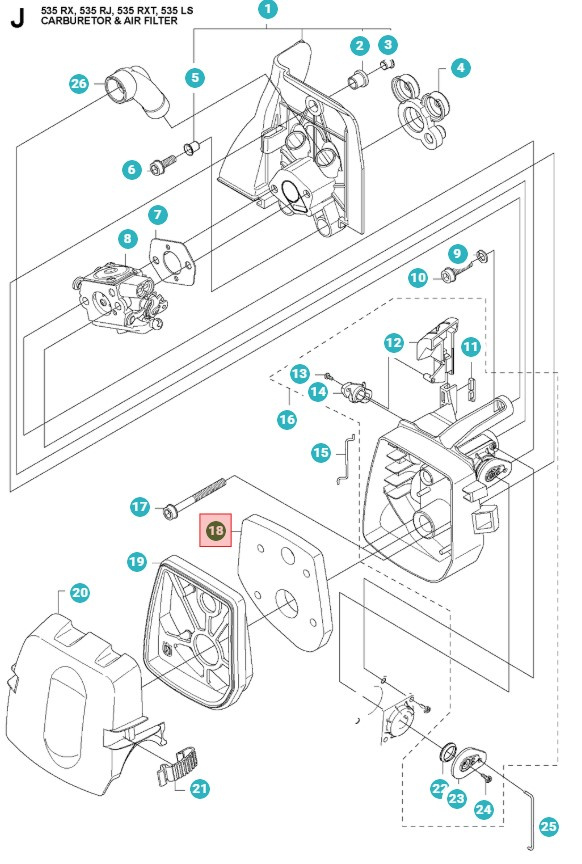 Filtre à air 335FR, 335RX, 535RXT, 535FBX, CC2235