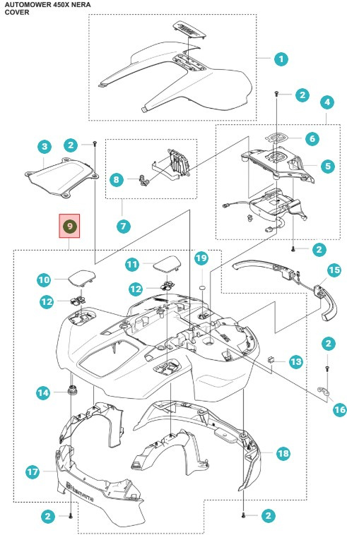 Carrosserie Automower 430X Nera, 450X Nera