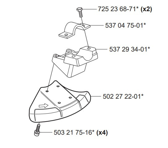 Protection de lame Husqvarna 323C, 323R, 324RX, 524R, 525R, etc.