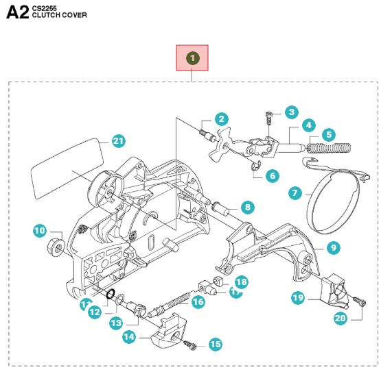 Couvercle d'embrayage Jonsered CS2245 S II, CS2245, CS2255