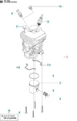 Cylindre Husqvarna 450, Jonsered CS2250S Cylindre Husqvarna 450, Jonsered CS2250S