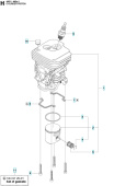 Cylindre Husqvarna 445 II, Jonsered CS2245 II Cylindre Husqvarna 445 II, Jonsered CS2245 II